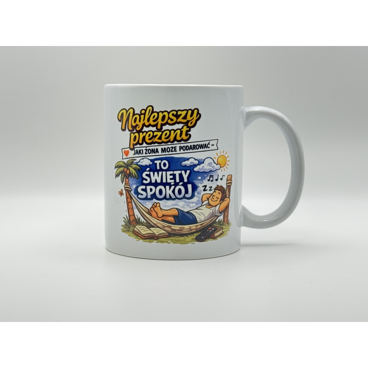 Kubek dla męża – święty spokój | Prezent z humorem 330 ml