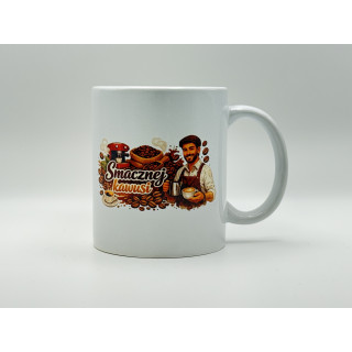 Kubek Smacznej kawusi 330 ml – śmieszny kubek z kawą