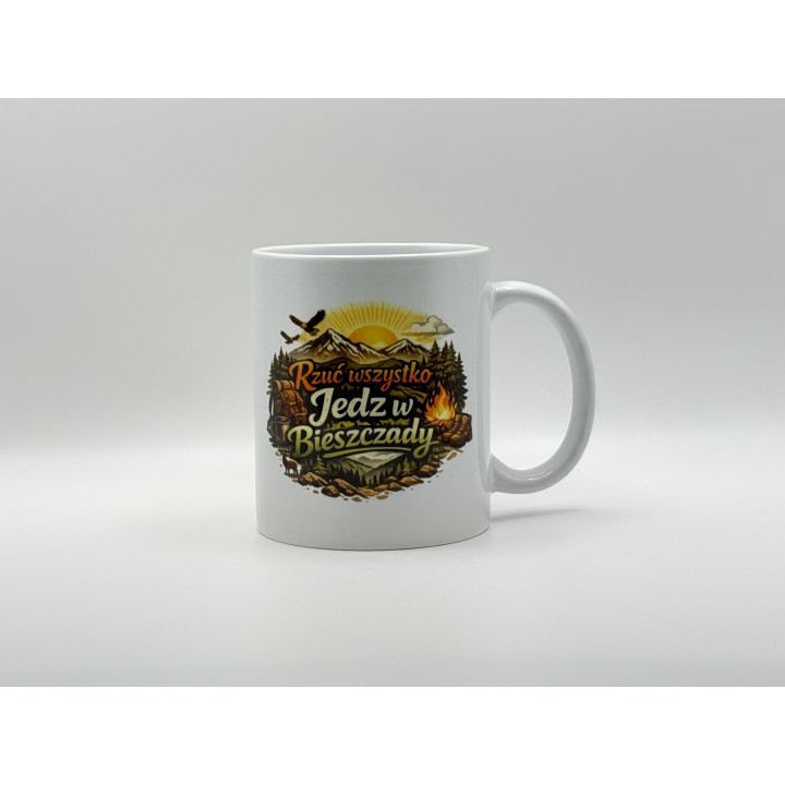 Kubek Rzuć wszystko i jedź w Bieszczady – kubek dla miłośników gór